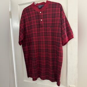 Nautica Men's Red Plaid Shirt 100% Cotton